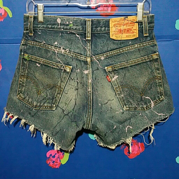Vintage Levis 517 Cut Off Jean Shorts W29 - Picture 7 of 11